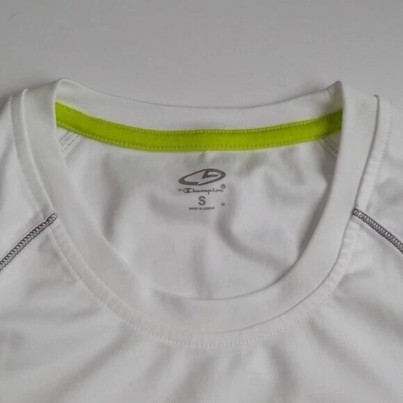Champion Activewear White Short Sleeve Round Neck Running Pullover Tee Sizes S - Picture 4 of 11